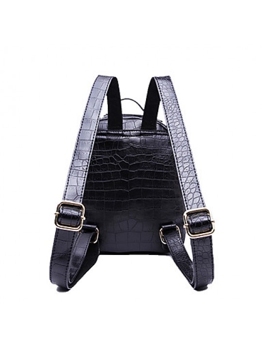 Women 's PU Backpack/Tote Bag/Leisure bag/Travel Bag-Black