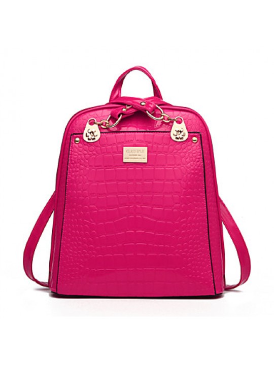 Women PU Baguette Shoulder Bag / Backpack / School Bag-Multi-color
