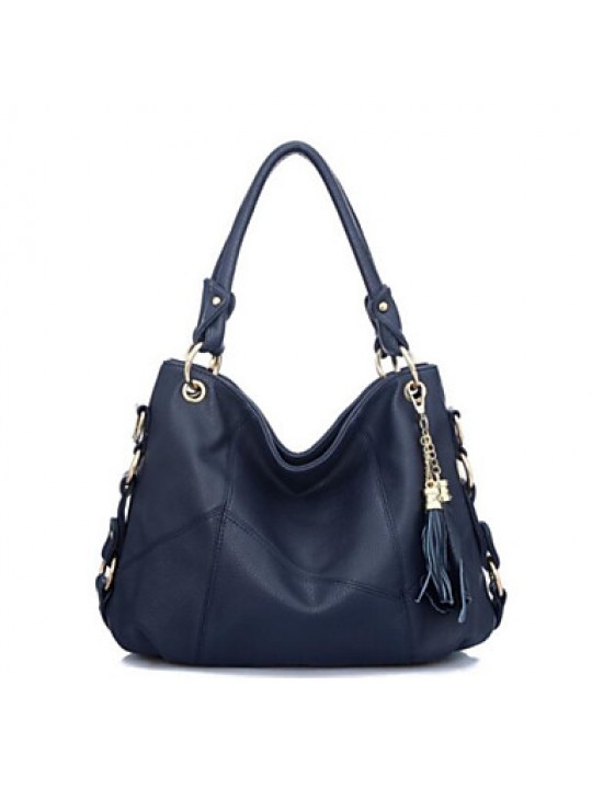 Women PU Hobo Tote - Blue / Brown / Black / Khaki